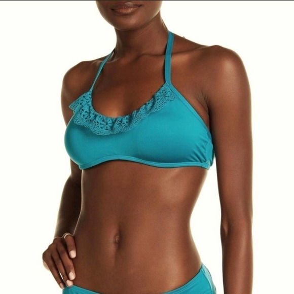 NWT Laundry Lace Trim Halter Bikini Top - Picture 5 of 5